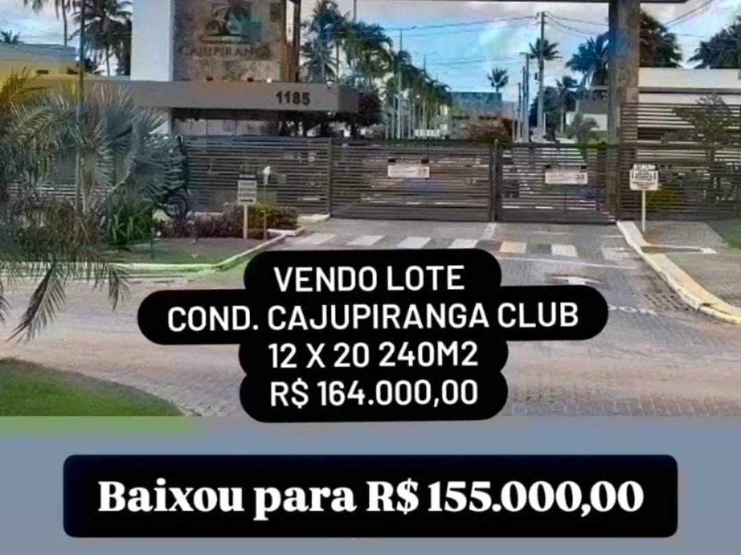 Vendo Lote Cajupiranga Club